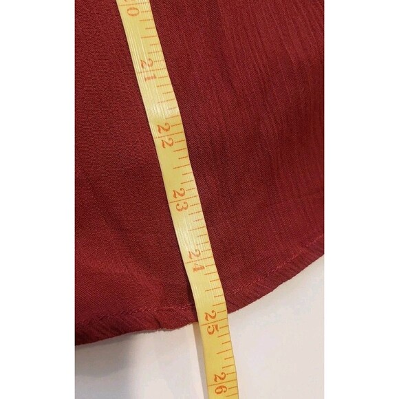 Forever 21 Juniors Size Small Dress Sundress Burgundy Rust Lace Up Rayon - Picture 12 of 12